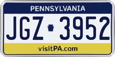 PA license plate JGZ3952