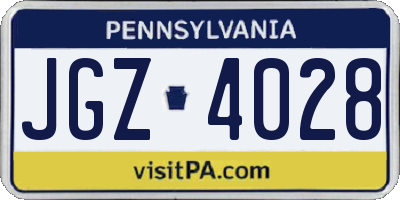 PA license plate JGZ4028