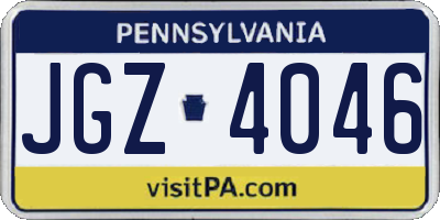 PA license plate JGZ4046