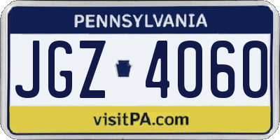 PA license plate JGZ4060