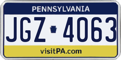 PA license plate JGZ4063