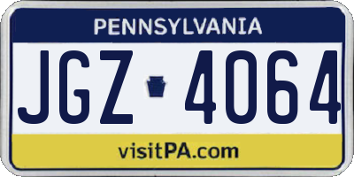 PA license plate JGZ4064