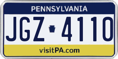 PA license plate JGZ4110
