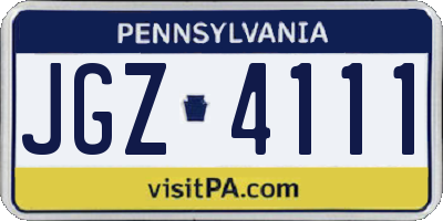 PA license plate JGZ4111