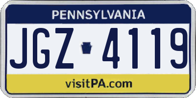 PA license plate JGZ4119