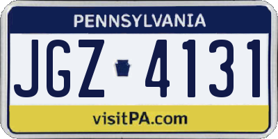 PA license plate JGZ4131