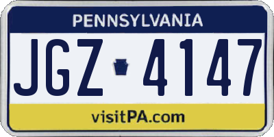 PA license plate JGZ4147