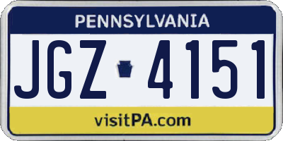 PA license plate JGZ4151