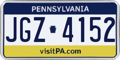 PA license plate JGZ4152