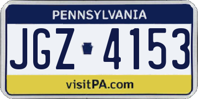 PA license plate JGZ4153