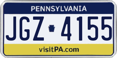 PA license plate JGZ4155
