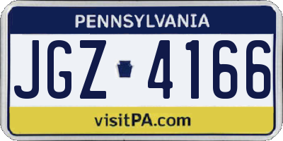 PA license plate JGZ4166