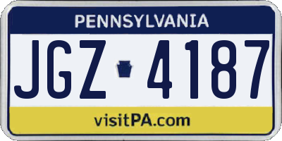 PA license plate JGZ4187