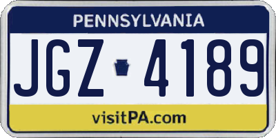 PA license plate JGZ4189