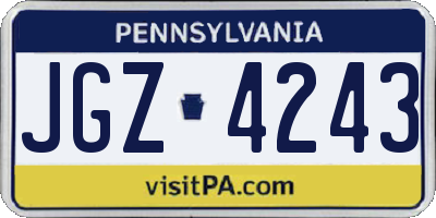 PA license plate JGZ4243
