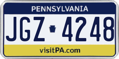 PA license plate JGZ4248