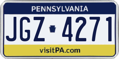 PA license plate JGZ4271