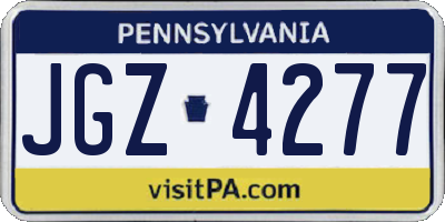 PA license plate JGZ4277