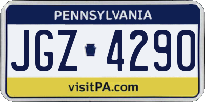 PA license plate JGZ4290