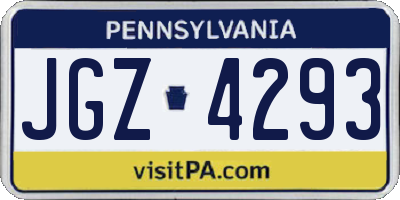 PA license plate JGZ4293