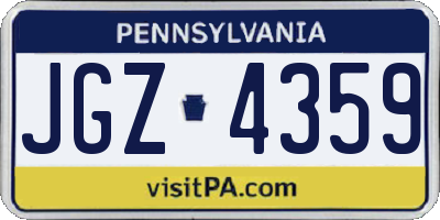 PA license plate JGZ4359