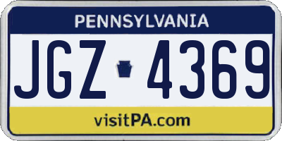 PA license plate JGZ4369