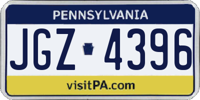 PA license plate JGZ4396