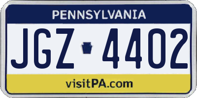 PA license plate JGZ4402