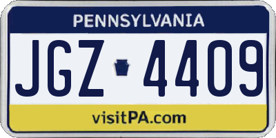 PA license plate JGZ4409