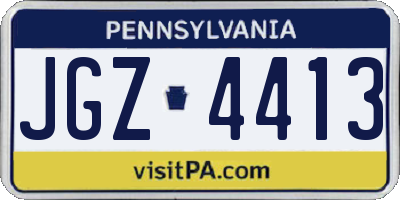 PA license plate JGZ4413