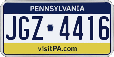 PA license plate JGZ4416