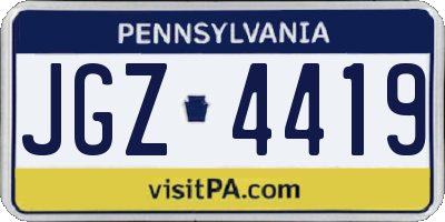 PA license plate JGZ4419