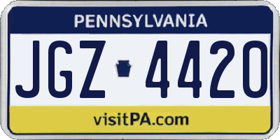 PA license plate JGZ4420