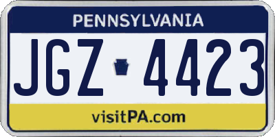 PA license plate JGZ4423