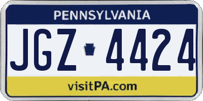 PA license plate JGZ4424