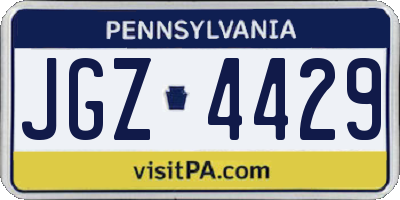 PA license plate JGZ4429