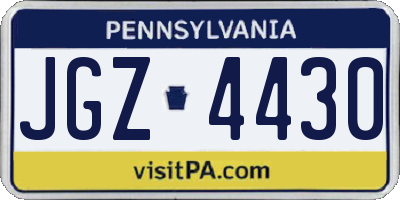 PA license plate JGZ4430