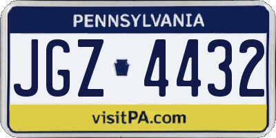 PA license plate JGZ4432