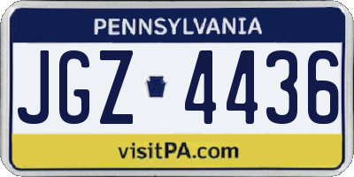 PA license plate JGZ4436