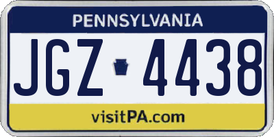 PA license plate JGZ4438