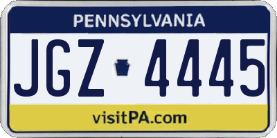 PA license plate JGZ4445