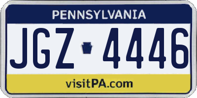 PA license plate JGZ4446