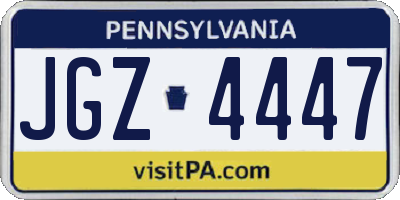 PA license plate JGZ4447