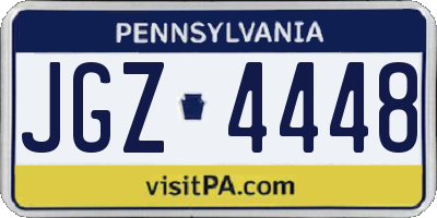 PA license plate JGZ4448