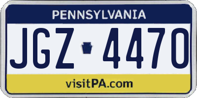 PA license plate JGZ4470