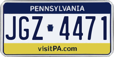 PA license plate JGZ4471