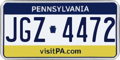 PA license plate JGZ4472