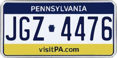 PA license plate JGZ4476