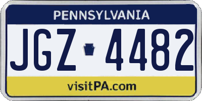 PA license plate JGZ4482