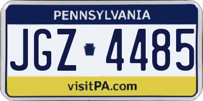 PA license plate JGZ4485